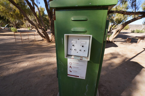 Electrical connection points at campsites at Hobas Lodge Fish River Canyon